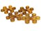4 51mm Tortoise Shell Brown Vintage Plastic Flower Beads Large Hole Beads